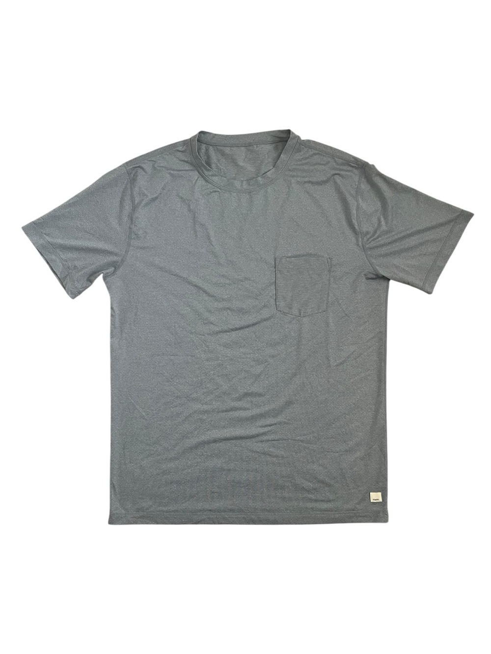 Vuori Tradewind Performance Tee Shirt Pocket Mens Large Grey Stretch Running